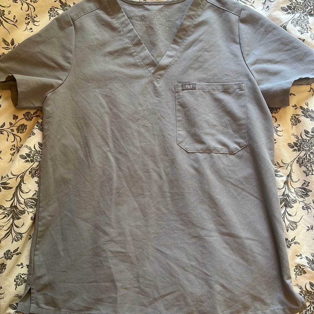 FIGS medium cement Catarina scrub top